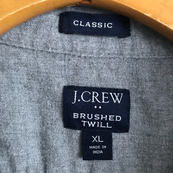 J Crew Brushed Twill Gray Button Shirt Mens XL - Picture 3 of 10